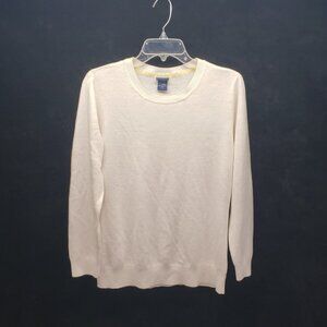 Basic Editions Cream Lightweight Jumper Long Sleeve Pullover Sweater Size M
